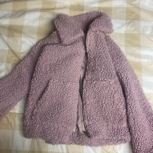 Forever 21 Lavender Purple Sherpa Jacket size medium.